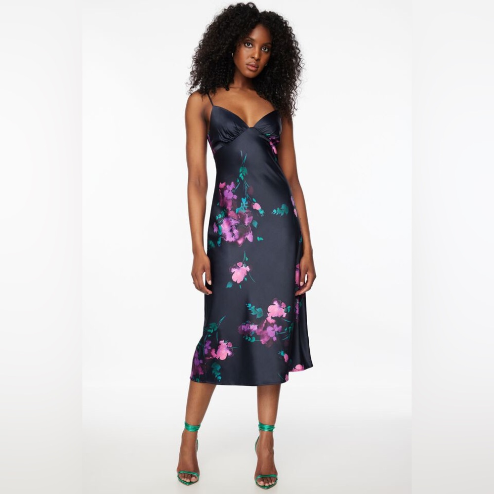 DYNAMITE - Violet Open Back Slip Midi Dress